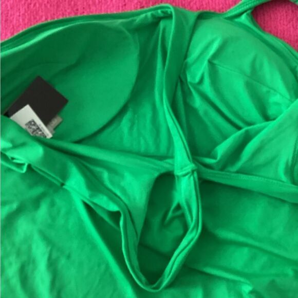 NWT H&M XL green high cut swimsuit - Picture 5 of 11